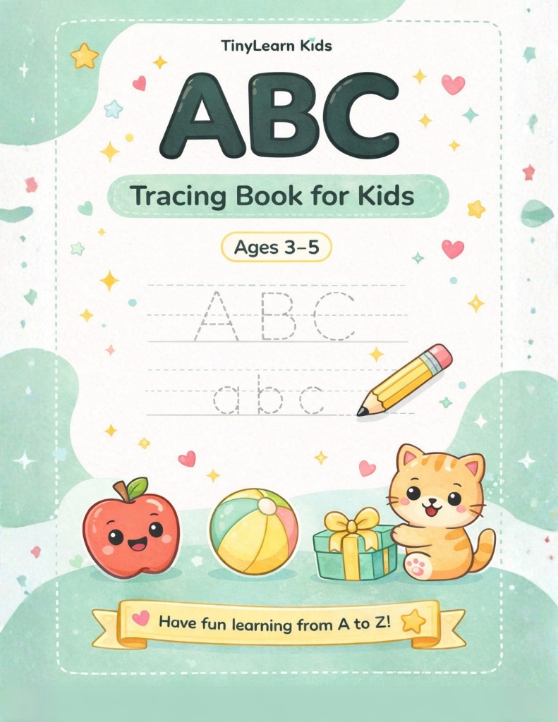 ABC Tracing Book Cover - Ages 3-5